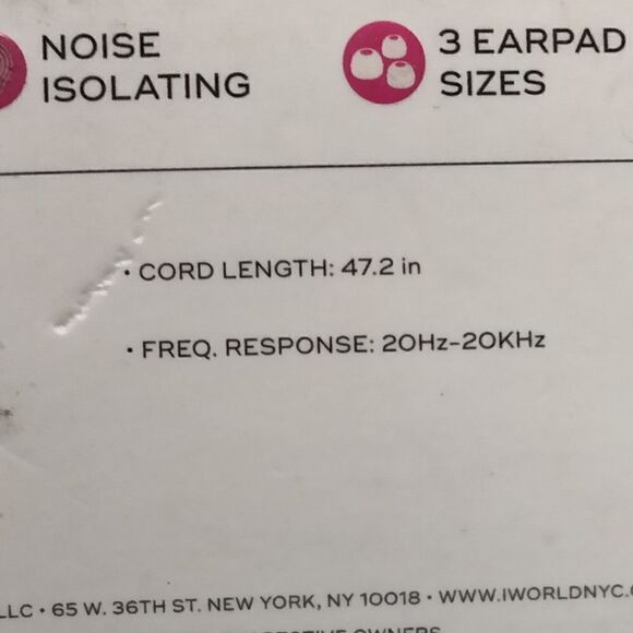 New Without tags "iWorld kinetic" wired earbuds with case - Picture 10 of 10